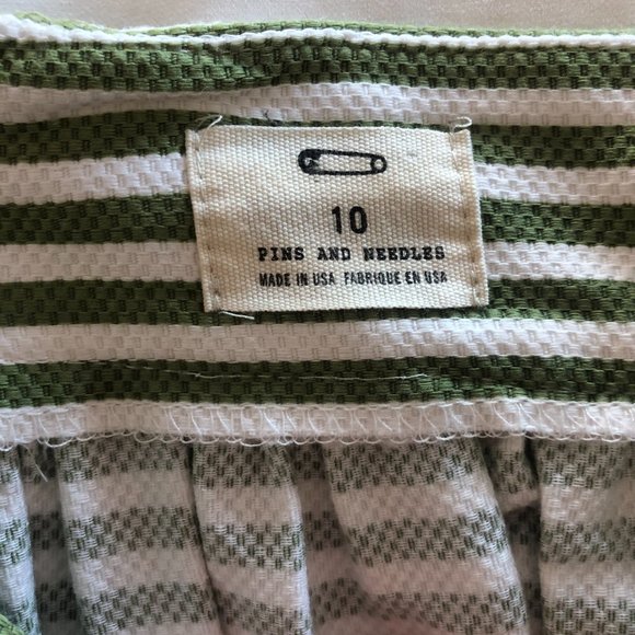 Green and white seersucker a-line skirt - Picture 5 of 5